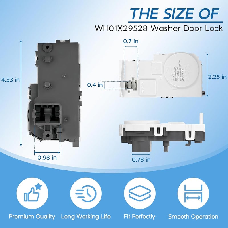 Cusvivid Upgraded WH01X29528 Washer Door Lock for GE Front Load Washing Machine Replaces AP6985313, EAP12749276, 4958749, PS12749276, PD00060769 Door Lock - Image 4